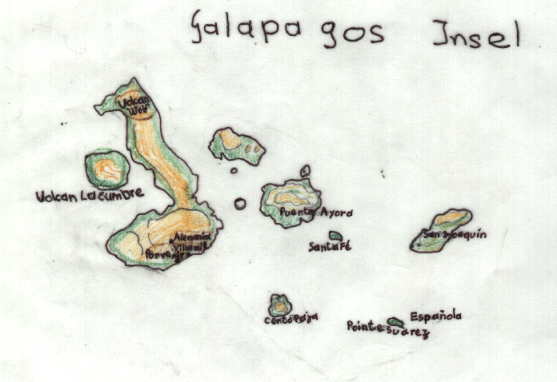 Karte der Galapagos-Inseln