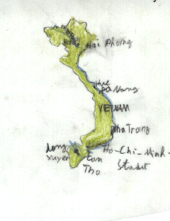 Karte vom Vietnam